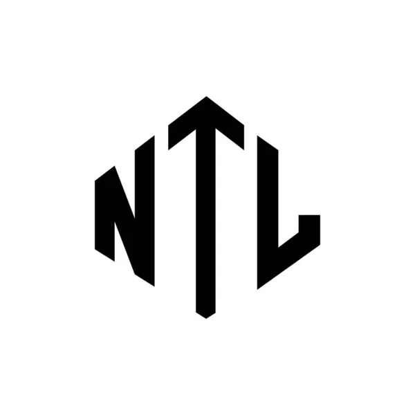 Çokgen Şekilli Ntl Harf Logosu Tasarımı Ntl Çokgen Küp Şeklinde — Stok Vektör