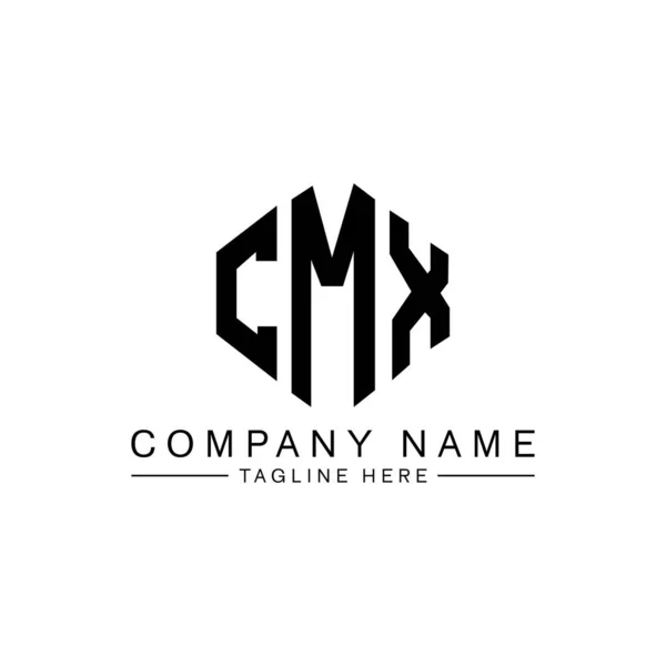 Logo Cmx Con Forma Poligonale Poligono Cmx Cubo Forma Logo — Vettoriale Stock