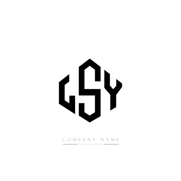 Lsy字母标识设计与多边形 方块形状的标志设计 六边形矢量标识模板白色和黑色的颜色 商业和房地产标志 — 图库矢量图片