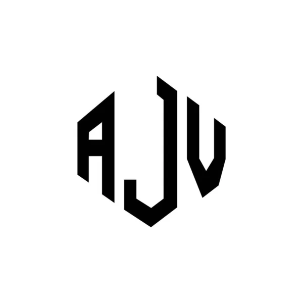 stock vector AJV letter logo design with polygon shape. AJV polygon and cube shape logo design. AJV hexagon vector logo template white and black colors. AJV monogram, business and real estate logo.