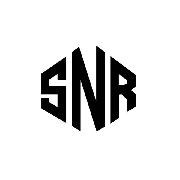 Design Logotipo Carta Snr Com Forma Polígono Snr Polígono Design — Vetor de Stock