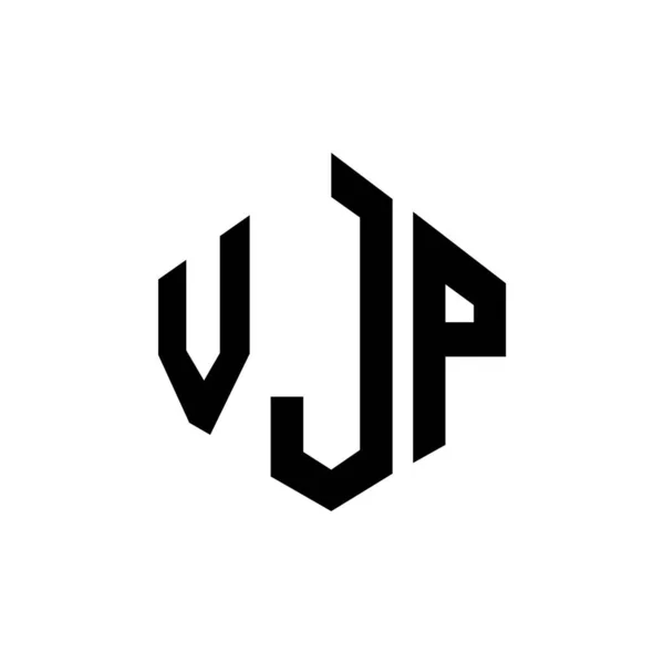 Logo Literowe Vjp Kształcie Wieloboku Projekt Logo Wieloboku Sześcianu Vjp — Wektor stockowy