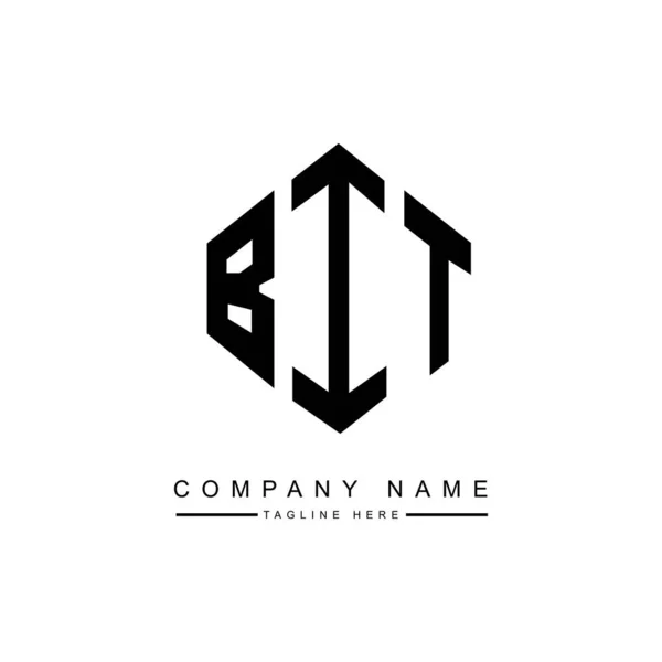 BIT letter logo design with polygon shape. BIT polygon and cube shape logo design. BIT hexagon vector logo template white and black colors. BIT monogram, business and real estate logo.