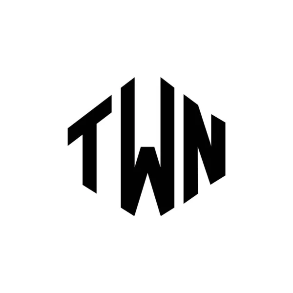 Twn Letter Logo Design Polygon Shape Twn Polygon Cube Shape — Stok Vektör