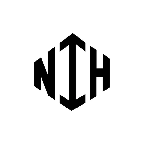 Дизайн Логотипу Літери Nih Формою Багатокутника Дизайн Логотипу Багатокутника Кубика — стоковий вектор