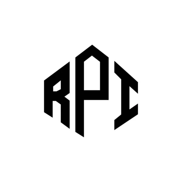 Rpi Letter Logo Design Polygon Shape Rpi Polygon Cube Shape — Vettoriale Stock