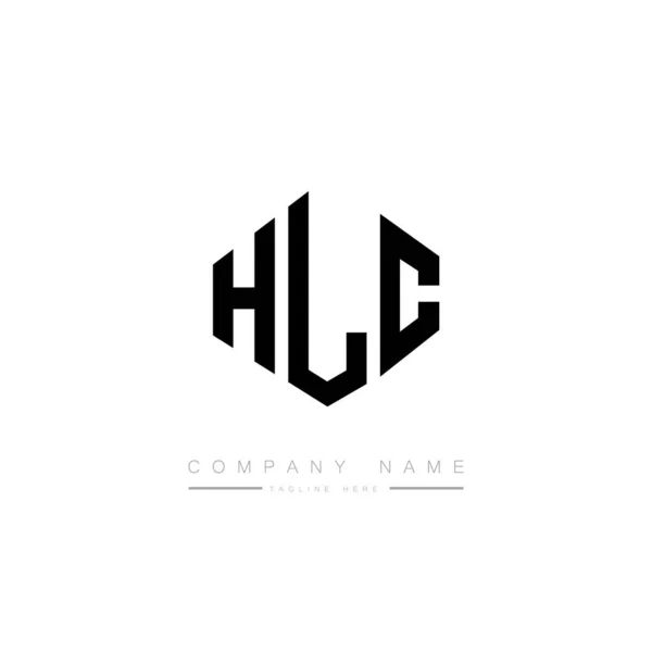 Hlc Letter Logo Design Polygon Shape Hlc Polygon Cube Shape — Stock Vector