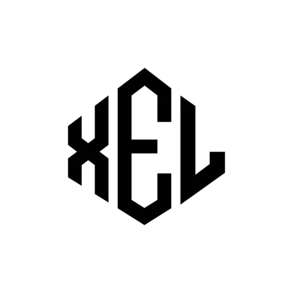 Xel Letter Logo Design Polygon Shape Xel Polygon Cube Shape — Stockvector