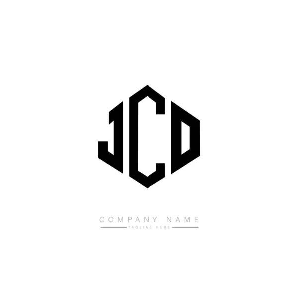 Jco字母标识设计与多边形 Jco多边形和立方形标志设计 Jco六边形矢量标识模板白色和黑色的颜色 Jco Mongram Business Real Estate Logo — 图库矢量图片