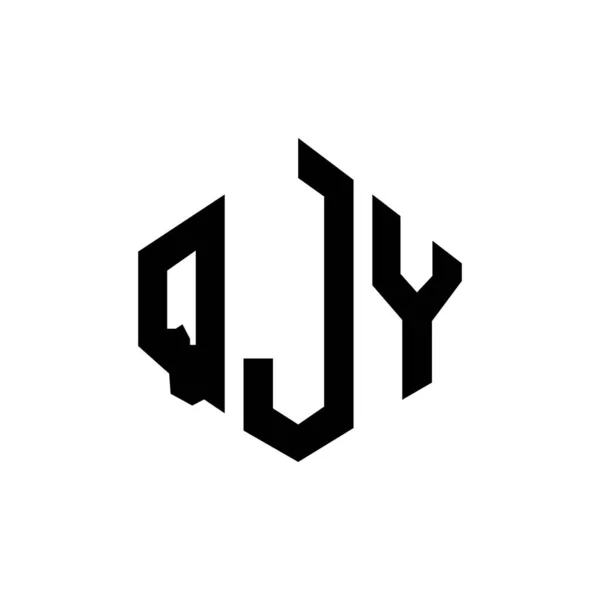 Qjy Letter Logo Design Polygon Shape Qjy Polygon Cube Shape — ストックベクタ