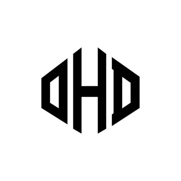 Ohd Letter Logo Design Polygon Shape Ohd Polygon Cube Shape - Stok Vektor