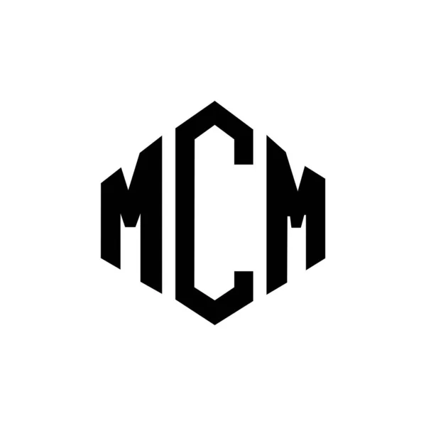 Mcm Letter Logo Design Polygon Shape Mcm Polygon Cube Shape — Stock Vector