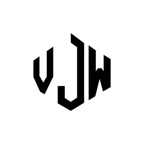 Vjw Letter Logo Design Polygon Shape Vjw Polygon Cube Shape — Wektor stockowy