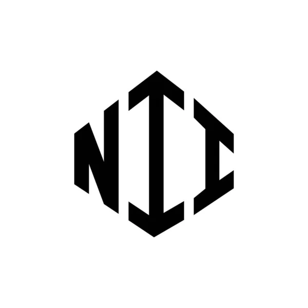 Nii Letter Logo Design Polygon Shape Nii Polygon Cube Shape — Stock Vector