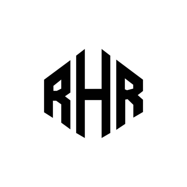 ポリゴン形状のRhrレターロゴデザイン Rhrポリゴンとキューブ形状のロゴデザイン Rhr六角形ベクトルロゴテンプレート白と黒の色 Rhrモノグラム ビジネスや不動産のロゴ — ストックベクタ