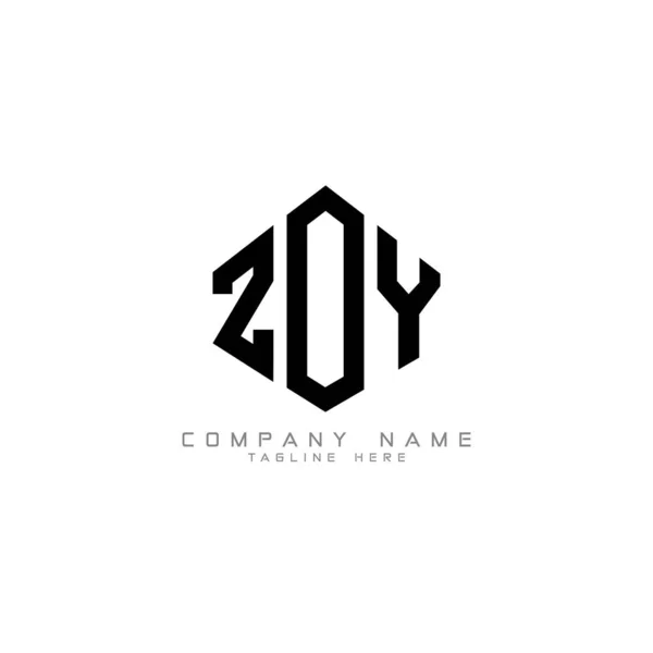 Zoy Letter Logo Design Polygon Shape Zoy Polygon Cube Shape — Stockový vektor