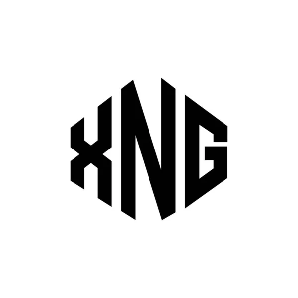 Xng Letter Logo Design Polygon Shape Xng Polygon Cube Shape — ストックベクタ