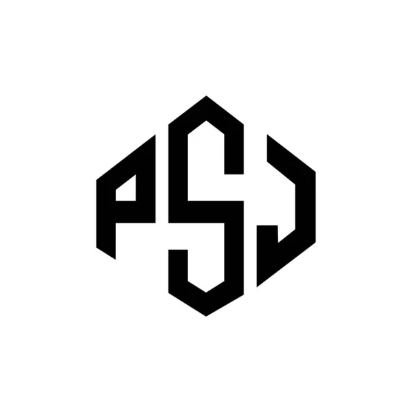 Psj Letter Logo Design Polygon Shape Psj Polygon Cube Shape — Stock Vector