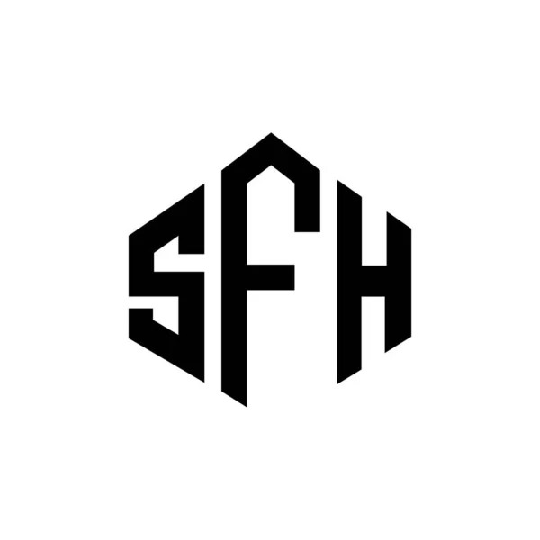 Sfh Letter Logo Design Polygon Shape Sfh Polygon Cube Shape — Vettoriale Stock
