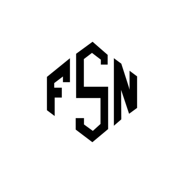 Fsn Letter Logo Design Polygon Shape Fsn Polygon Cube Shape — ストックベクタ