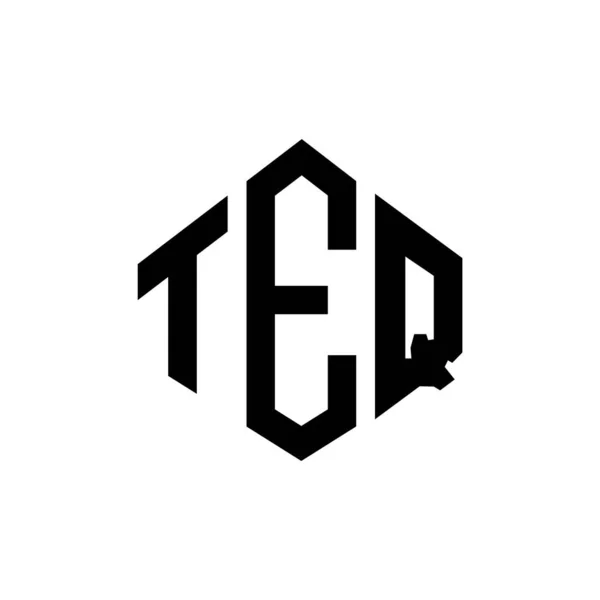 Teq Letter Logo Design Polygon Shape Teq Polygon Cube Shape — 스톡 벡터