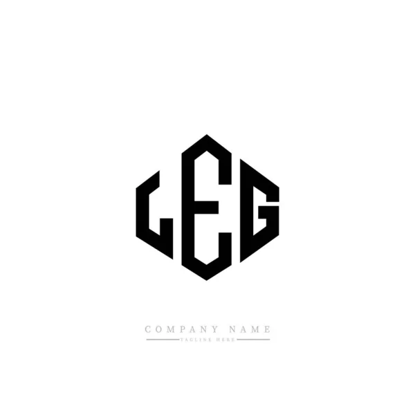 Logo Leg Lettera Design Con Forma Poligonale Design Del Logo — Vettoriale Stock