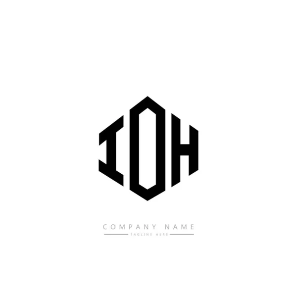 Ioh Letter Logo Design Polygon Shape Cube Shape Logo Design — Stock Vector
