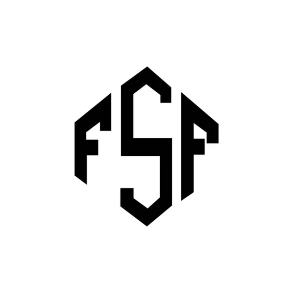 Fsf Letter Logo Design Polygon Shape Fsf Polygon Cube Shape — Vettoriale Stock