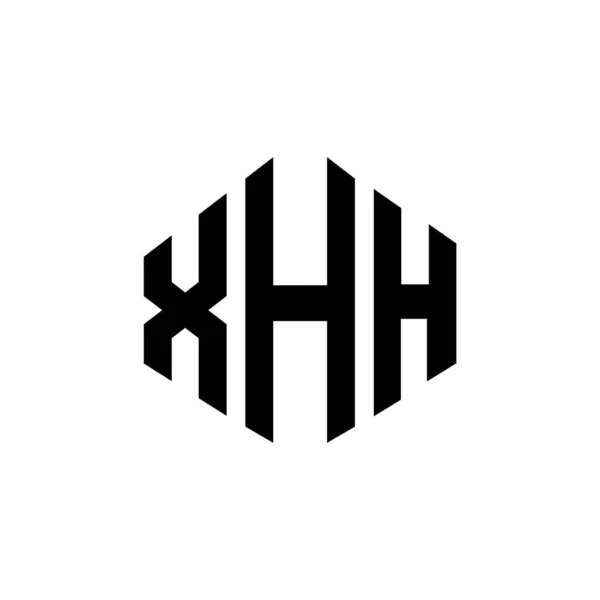 Xhh Letter Logo Design Polygon Shape Xhh Polygon Cube Shape — Stock Vector