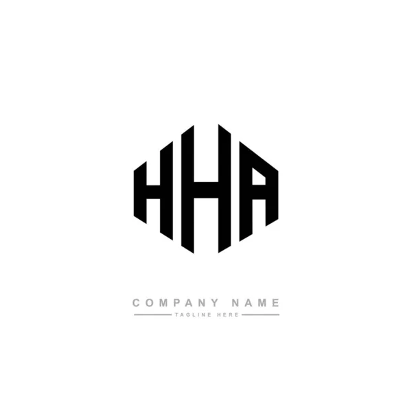 Hha字母标识设计与多边形 Hha多边形和立方体的标志设计 Hha六边形矢量标识模板白色和黑色 Hha字母表 商业及地产标志 — 图库矢量图片