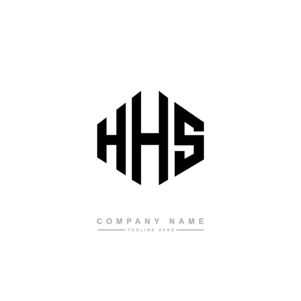Hhs Letter Logo Design Polygon Shape Hhs Polygon Cube Shape — стоковый вектор