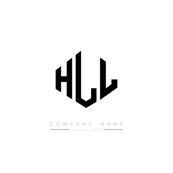 Hll Letter Logo Design Polygon Shape Hll Polygon Cube Shape — Stock Vector