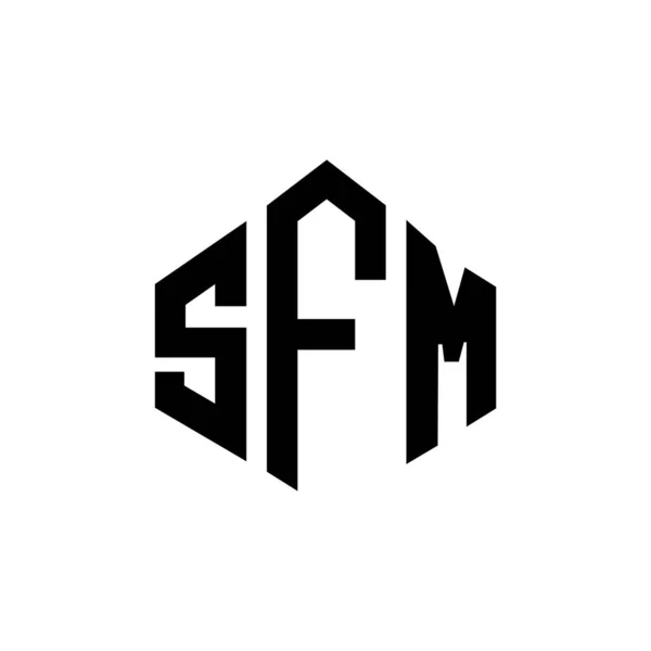 Sfm Letter Logo Design Polygon Shape Sfm Polygon Cube Shape — Stock Vector