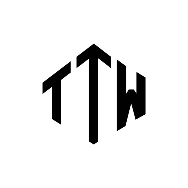 Ttw Letter Logo Design Polygon Shape Ttw Polygon Cube Shape —  Vetores de Stock