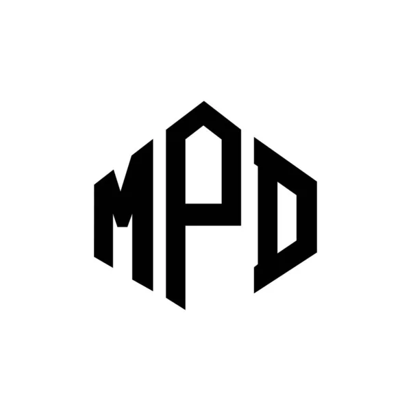 Mpd Letter Logo Design Polygon Shape Mpd Polygon Cube Shape — Vettoriale Stock