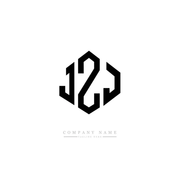 Jzj Letter Logo Design Polygon Shape Jzj Polygon Cube Shape — Stockový vektor