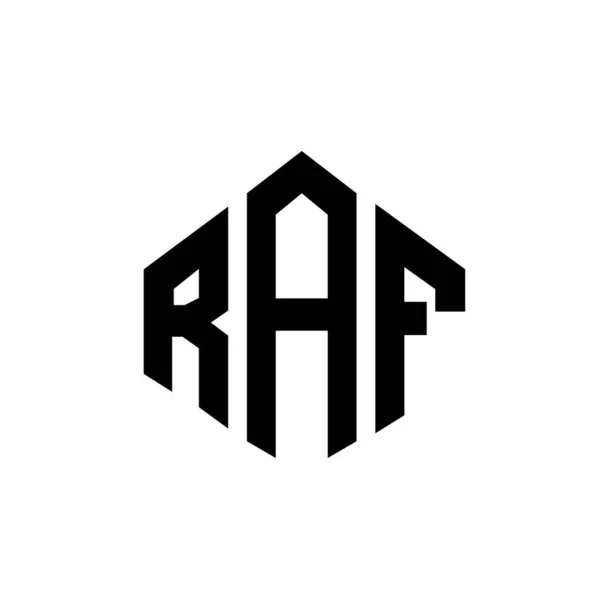 Raf Letter Logo Design Polygon Shape Raf Polygon Cube Shape — Vetor de Stock