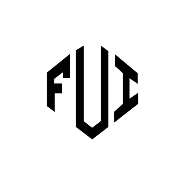 Fui Letter Logo Design Polygon Shape Fui Polygon Cube Shape — Stok Vektör