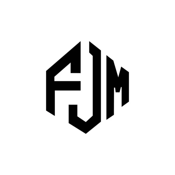 Projekt Logo Litery Fjm Kształcie Wieloboku Projekt Logo Wieloboku Sześcianu — Wektor stockowy
