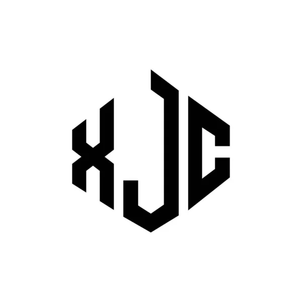 Çokgen Şekilli Xjc Harf Logosu Tasarımı Xjc Çokgen Küp Şeklinde — Stok Vektör