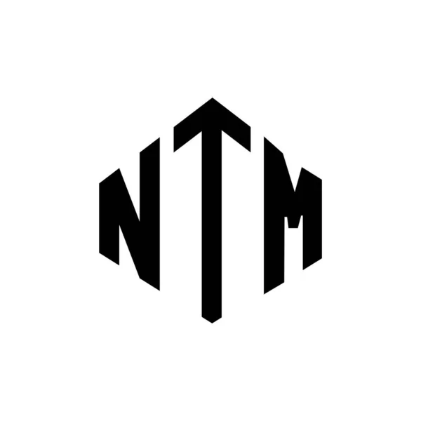 Ntm Letter Logo Design Polygon Shape Ntm Polygon Cube Shape — Stockvektor