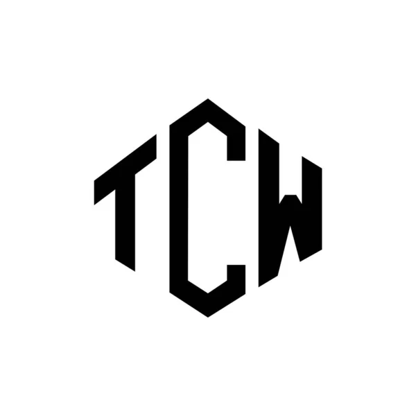 Tcw Дизайн Літер Формою Багатокутника Tcw Многокутник Куб Форми Дизайн — стоковий вектор