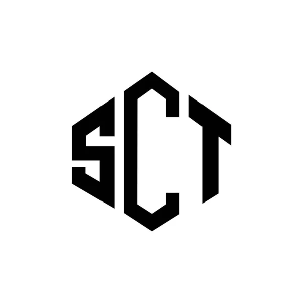 Çokgen Şekilli Sct Harf Logosu Tasarımı Sct Çokgen Küp Şeklinde — Stok Vektör