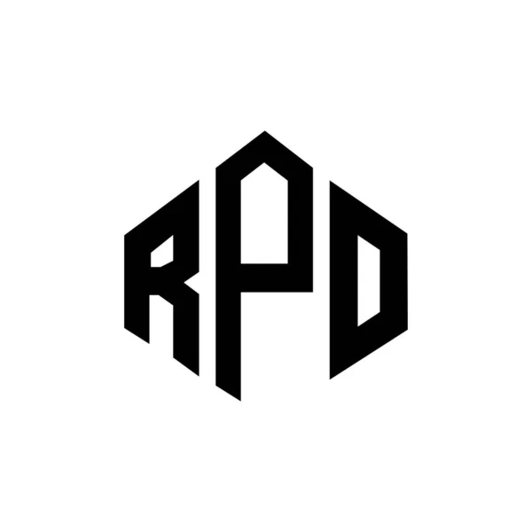 Rpo Logo Ontwerp Met Polygon Vorm Rpo Polygon Kubus Vorm — Stockvector