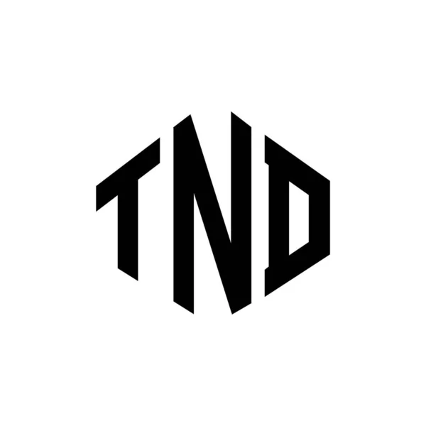 Tnd Letter Logo Design Polygon Shape Tnd Polygon Cube Shape — Stok Vektör