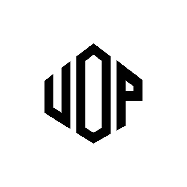 Uop Letter Logo Design Polygon Shape Uop Polygon Cube Shape — Διανυσματικό Αρχείο