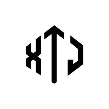 XTJ letter logo design with polygon shape. XTJ polygon and cube shape logo design. XTJ hexagon vector logo template white and black colors. XTJ monogram, business and real estate logo.