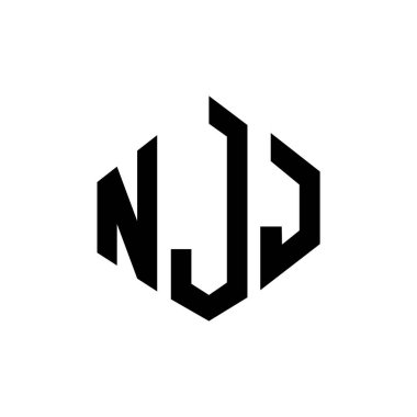 NJJ letter logo design with polygon shape. NJJ polygon and cube shape logo design. NJJ hexagon vector logo template white and black colors. NJJ monogram, business and real estate logo.