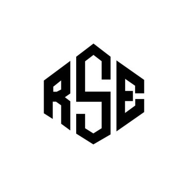 Çokgen şekilli RSE harfi logo tasarımı. RSE çokgen ve küp şeklinde logo tasarımı. RSE altıgen vektör logosu beyaz ve siyah renkler. RSE monogramı, iş ve gayrimenkul logosu.