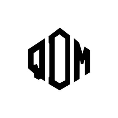 QDM letter logo design with polygon shape. QDM polygon and cube shape logo design. QDM hexagon vector logo template white and black colors. QDM monogram, business and real estate logo.